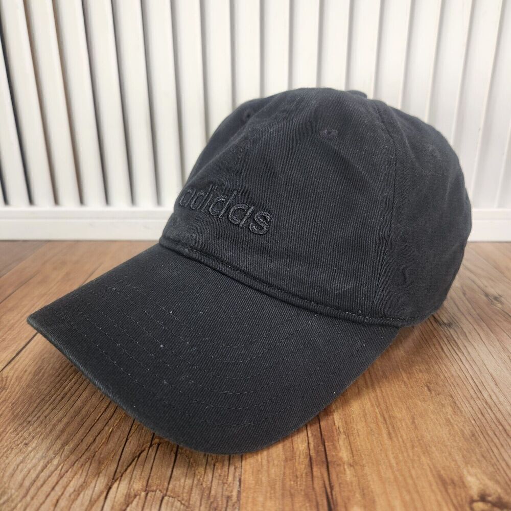 Adidas Hat Cap Strap Back Black Canvas Dad Men Casual Sport Outdoors Hiking Logo